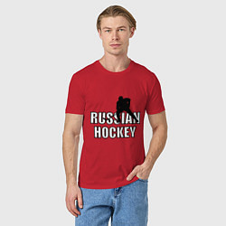 Футболка хлопковая мужская Russian hockey, цвет: красный — фото 2
