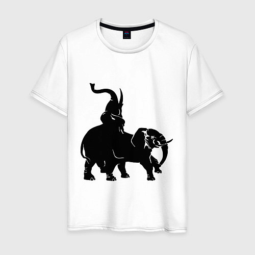 Мужская футболка Рев слонов / Белый – фото 1