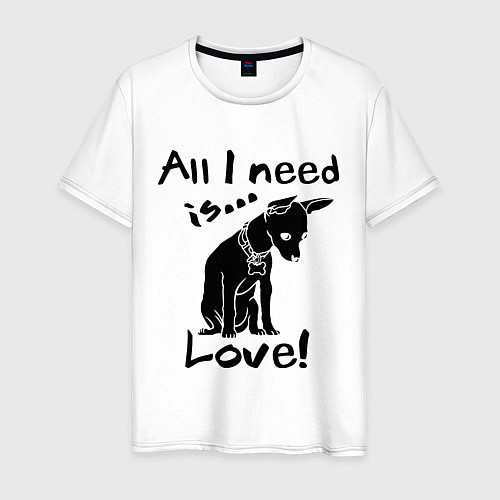 Мужская футболка All i need is love / Белый – фото 1