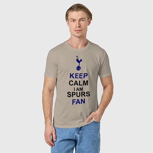 Мужская футболка Keep Calm & Spurs fan / Миндальный – фото 3