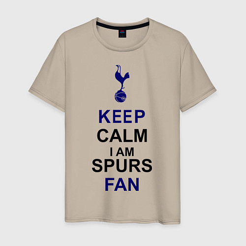 Мужская футболка Keep Calm & Spurs fan / Миндальный – фото 1