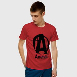 Футболка хлопковая мужская Animal Logo, цвет: красный — фото 2