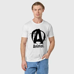 Футболка хлопковая мужская Animal Logo, цвет: белый — фото 2