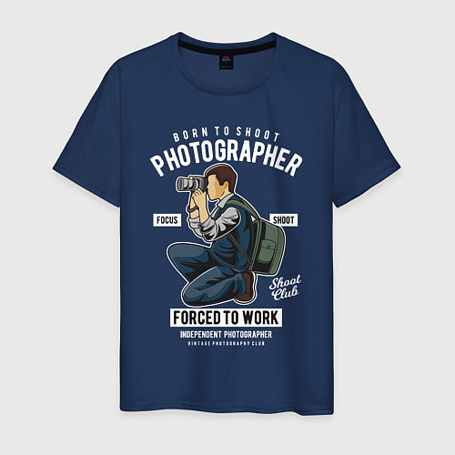 Мужская футболка Фотограф / Тёмно-синий – фото 1