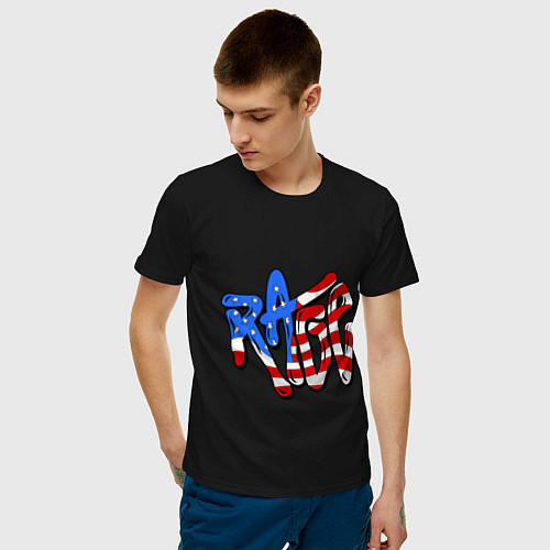 Мужская футболка Rage Like an American / Черный – фото 3