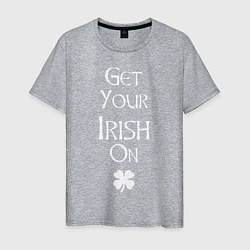 Футболка хлопковая мужская Get your irish on!, цвет: меланж