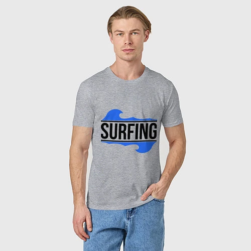 Мужская футболка Surfing / Меланж – фото 3