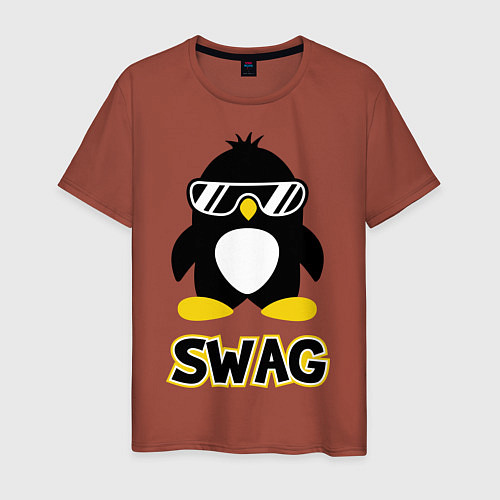 Мужская футболка SWAG Penguin / Кирпичный – фото 1