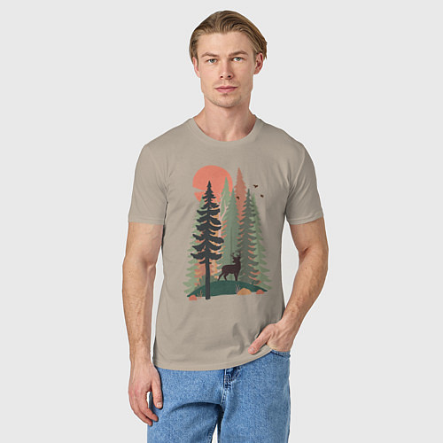 Мужская футболка Forest Adventure / Миндальный – фото 3