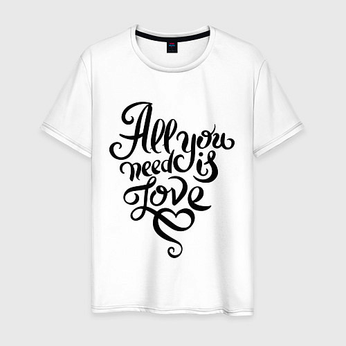 Мужская футболка All you need is love / Белый – фото 1