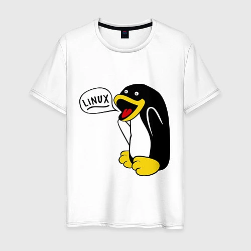 Мужская футболка Пингвин: Linux / Белый – фото 1