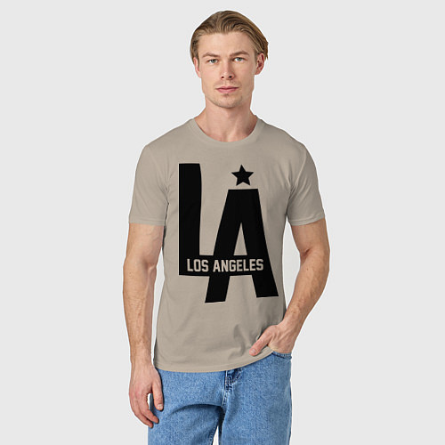 Мужская футболка Los Angeles Star / Миндальный – фото 3