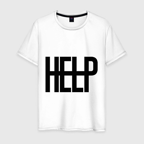 Мужская футболка Help Me / Белый – фото 1