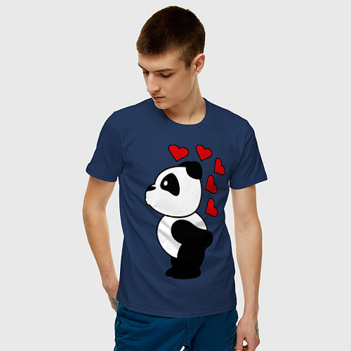 Мужская футболка Поцелуй панды: для него / Тёмно-синий – фото 3