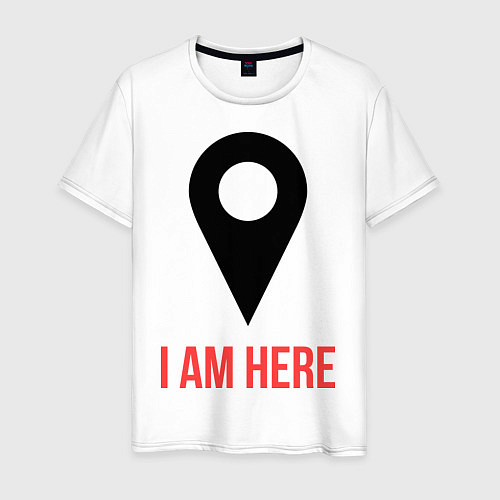 Мужская футболка I am Here / Белый – фото 1