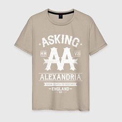 Футболка хлопковая мужская Asking Alexandria: England, цвет: миндальный