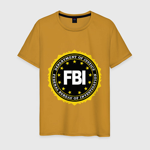 Мужская футболка FBI Departament / Горчичный – фото 1