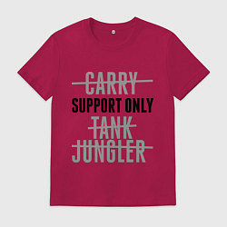 Футболка хлопковая мужская Support only, цвет: маджента