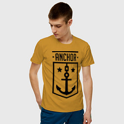 Футболка хлопковая мужская Anchor Shield цвета горчичный — фото 2