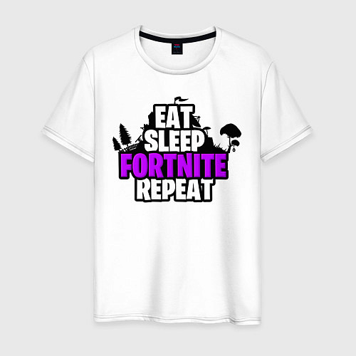 Мужская футболка Eat, Sleep, Fortnite, Repeat / Белый – фото 1