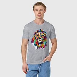 Футболка хлопковая мужская Lion Art, цвет: меланж — фото 2