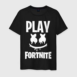 Футболка хлопковая мужская Marshmello: Play Fortnite, цвет: черный