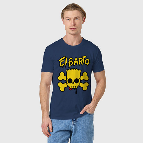 Мужская футболка El Barto / Тёмно-синий – фото 3