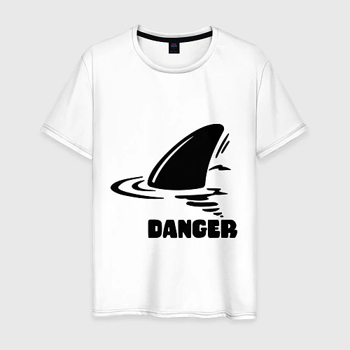 Мужская футболка Danger Shark / Белый – фото 1