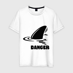 Футболка хлопковая мужская Danger Shark, цвет: белый