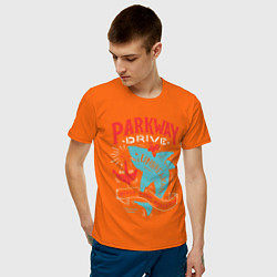 Футболка хлопковая мужская Parkway Drive: Unbreakable цвета оранжевый — фото 2