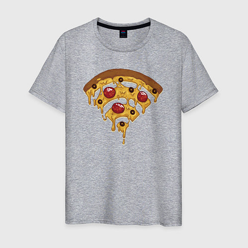 Мужская футболка Wi-Fi Pizza / Меланж – фото 1