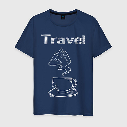 Мужская футболка Путешествия / Тёмно-синий – фото 1