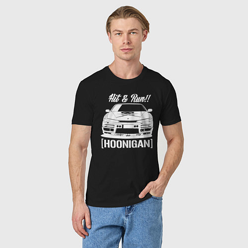 Мужская футболка Nissan Silvia S14 Hoonigan / Черный – фото 3