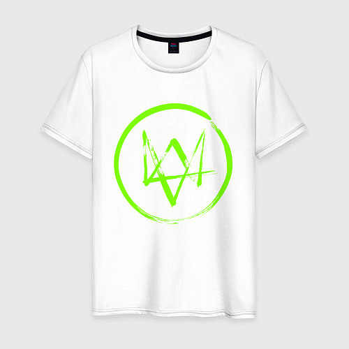Мужская футболка Watch Dogs: Green Logo / Белый – фото 1