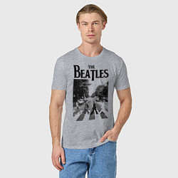 Футболка хлопковая мужская The Beatles: Mono Abbey Road, цвет: меланж — фото 2