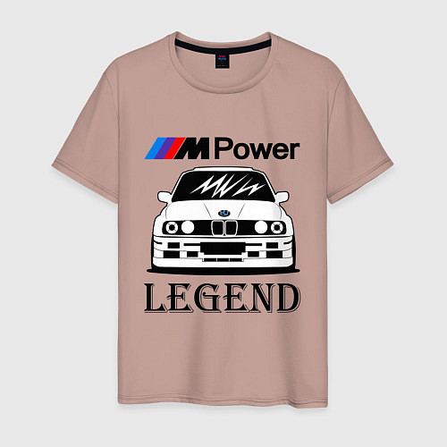 Мужская футболка BMW Power LEGEND / Пыльно-розовый – фото 1