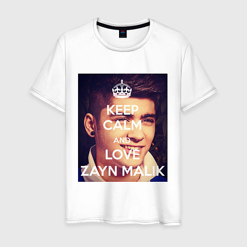 Мужская футболка Keep Calm & Love Zayn Malik / Белый – фото 1