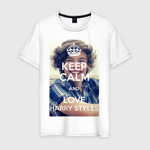 Мужская футболка Keep Calm & Love Harry Styles / Белый – фото 1