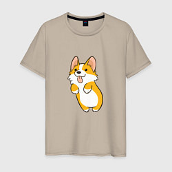 Мужская футболка Корги лапочка