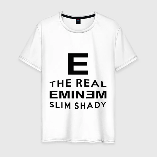Мужская футболка The real eminem / Белый – фото 1