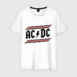 Футболка хлопковая мужская AC/DC Voltage, цвет: белый