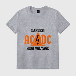 Футболка хлопковая мужская AC/DC: High Voltage, цвет: меланж