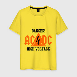 Футболка хлопковая мужская AC/DC: High Voltage, цвет: желтый