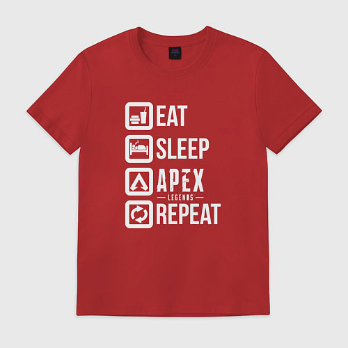 Мужская футболка Eat, Sleep, Apex, Repeat / Красный – фото 1