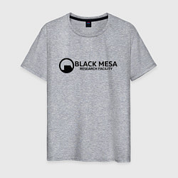 Футболка хлопковая мужская Black Mesa: Research Facility, цвет: меланж