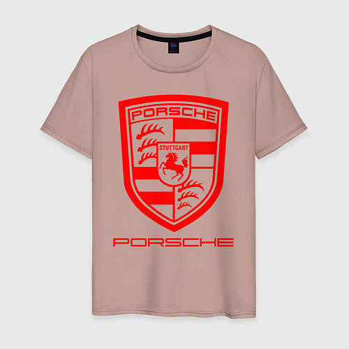 Мужская футболка PORSCHE / Пыльно-розовый – фото 1