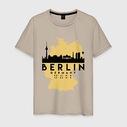 Футболка хлопковая мужская Берлин - Германия, цвет: миндальный