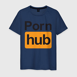 Футболка хлопковая мужская PornHub, цвет: тёмно-синий