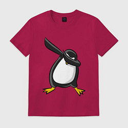 Футболка хлопковая мужская DAB Pinguin, цвет: маджента