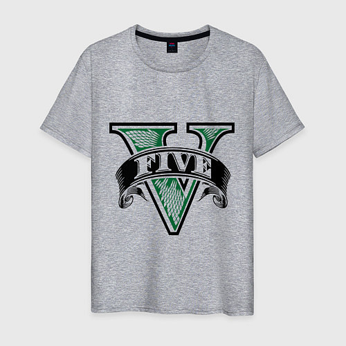 Мужская футболка GTA V: Logo / Меланж – фото 1